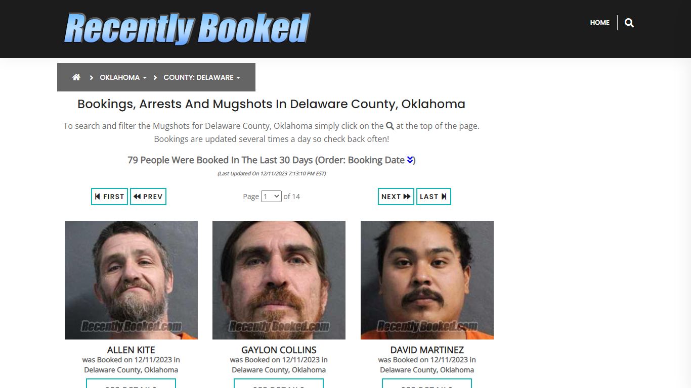 Bookings, Arrests and Mugshots in Delaware County, Oklahoma